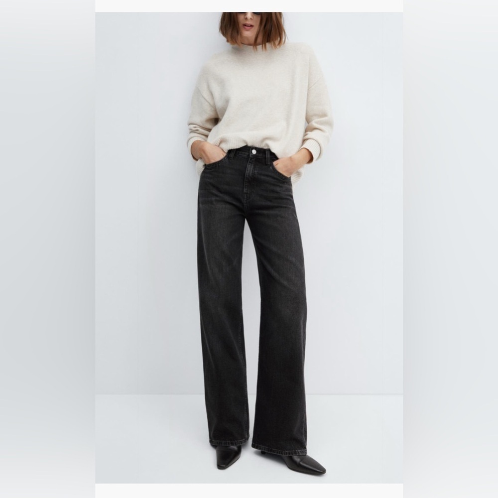 MNG Black/Gray straight Leg Jeans size 6
